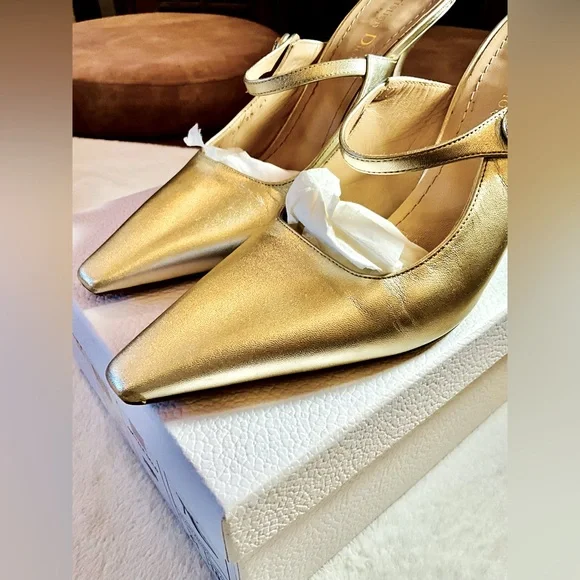 Dior Women's Slip On Gold Heels-41